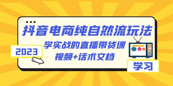 2023抖音电商·纯自然流玩法：学实战的直播带货课，视频+话术文档-网创社区
