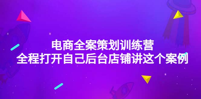 电商全案策划训练营：全程打开自己后台店铺讲这个案例（9节课时）-网创社区