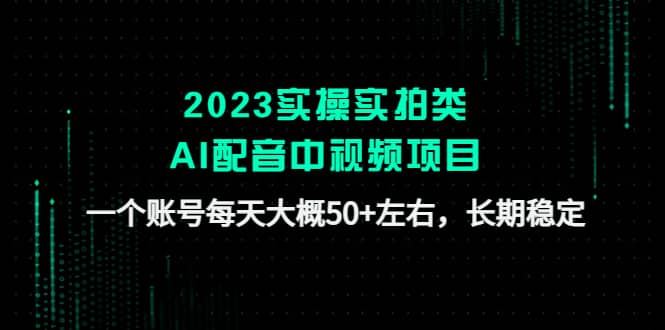 2023实操实拍类AI配音中视频项目，一个账号每天大概50+左右，长期稳定-网创社区