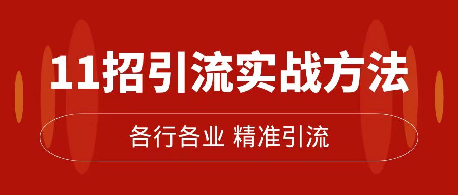 精准引流术：11招引流实战方法，让你私域流量加到爆（11节课完整版）-网创社区