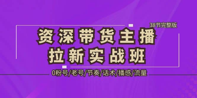 资深·带货主播拉新实战班，0粉号/老号/节奏/话术/播感/流量-38节完整版-网创社区