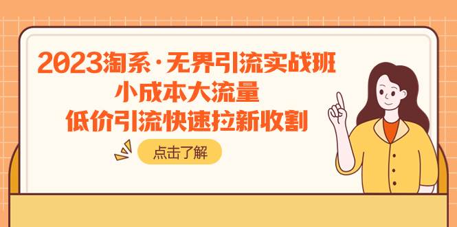 2023淘系·无界引流实战班：小成本大流量，低价引流快速拉新收割-网创社区