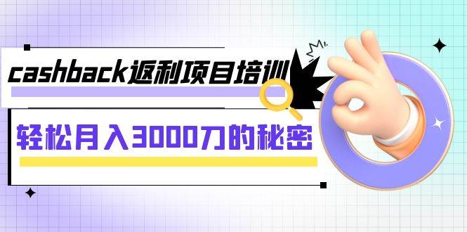 cashback返利项目培训：轻松月入3000刀的秘密（8节课）-网创社区