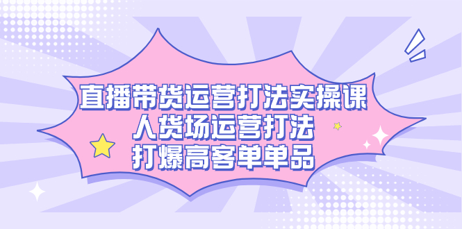 直播带货运营打法实操课，人货场运营打法，打爆高客单单品-网创社区