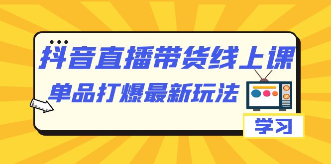 抖音·直播带货线上课，单品打爆最新玩法（12节课）-网创社区