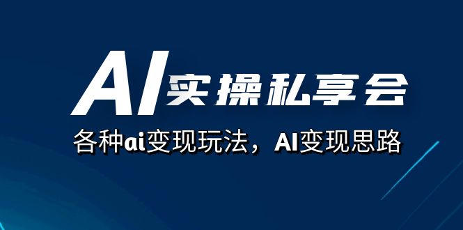 AI实操私享会，各种ai变现玩法，AI变现思路（67节课）-网创社区