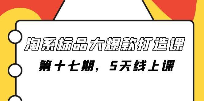 淘系标品大爆款打造课-第十七期，5天线上课-网创社区