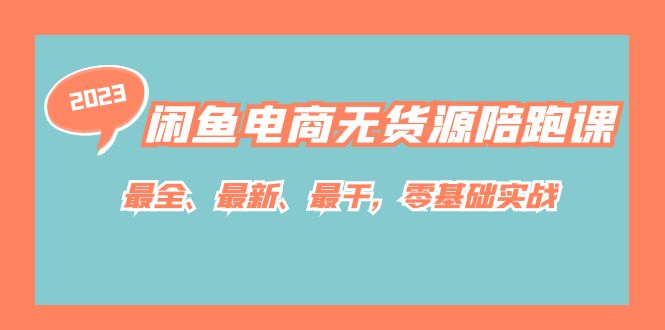 闲鱼电商无货源陪跑课，最全、最新、最干，零基础实战！-网创社区