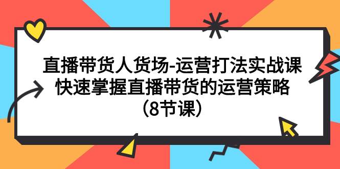 直播带货人货场-运营打法实战课：快速掌握直播带货的运营策略（8节课）-网创社区