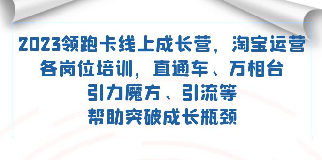 2023领跑·卡 线上成长营 淘宝运营各岗位培训 直通车 万相台 引力魔方 引流-网创社区