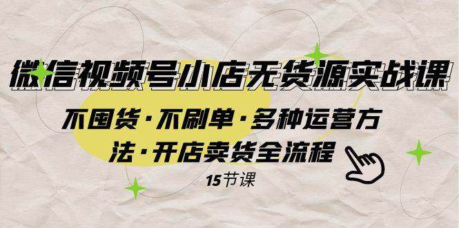 微信视频号小店无货源实战 不囤货·不刷单·多种运营方法·开店卖货全流程-网创社区