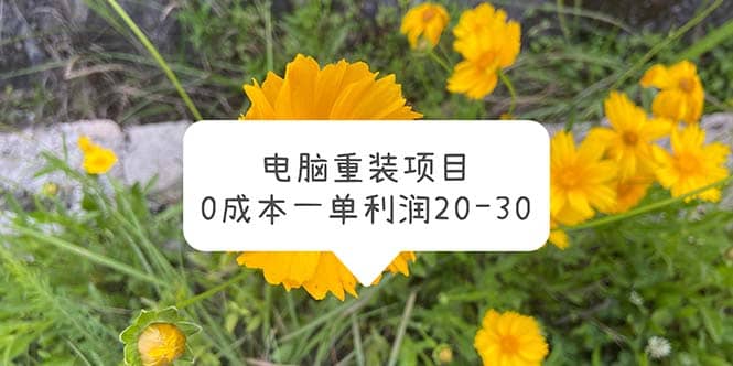电脑系统重装项目，0成本一单利润20-30-网创社区