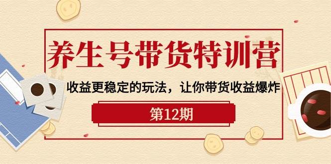 养生号带货特训营【12期】收益更稳定的玩法，让你带货收益爆炸-9节直播课-网创社区