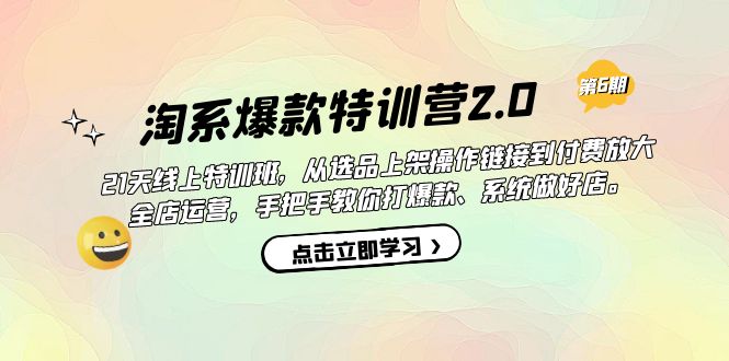 淘系爆款特训营2.0【第六期】从选品上架到付费放大 全店运营 打爆款 做好店-网创社区