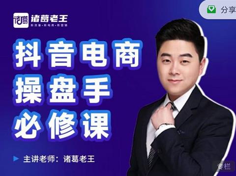 诸葛老王-抖音电商操盘手必修课：顶层设计，​起号破局，爆款运营，数据分析-网创社区