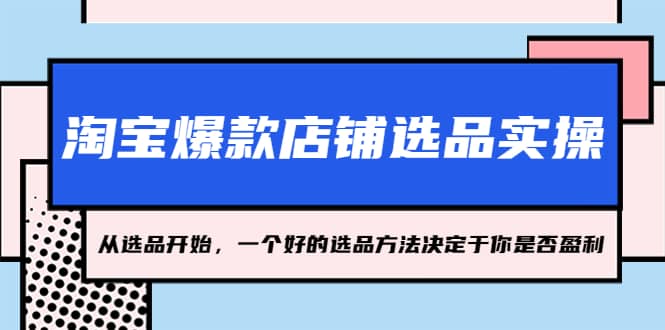淘宝爆款店铺选品实操，2023从选品开始，一个好的选品方法决定于你是否盈利-网创社区