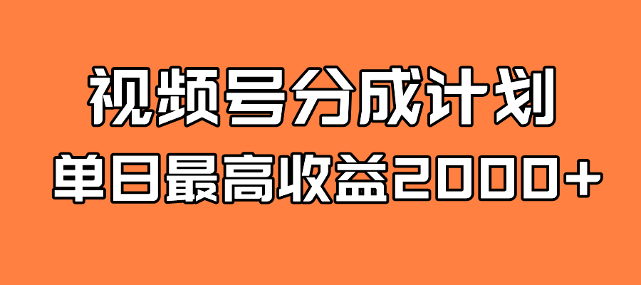 全新蓝海 视频号掘金计划 日入2000+-网创社区