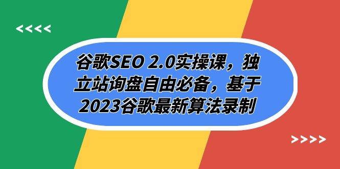 谷歌SEO 2.0实操课，独立站询盘自由必备，基于2023谷歌最新算法录制（94节-网创社区