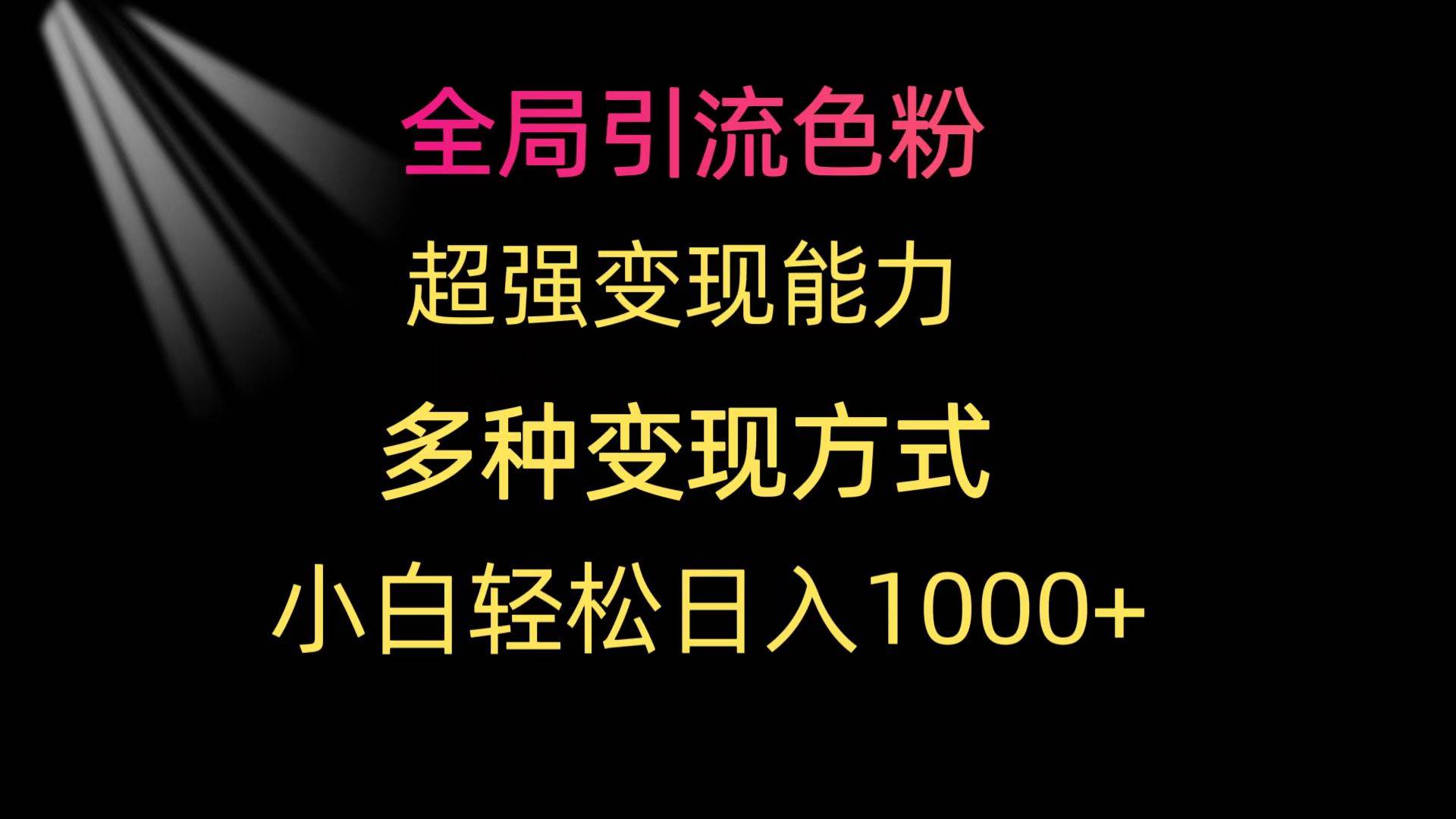 全局引流色粉 超强变现能力 多种变现方式 小白轻松日入1000+-网创社区