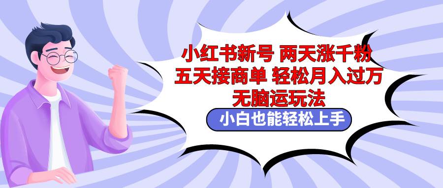 小红书新号两天涨千粉五天接商单轻松月入过万 无脑搬运玩法 小白也能轻…-网创社区