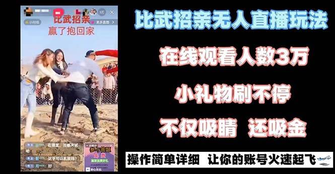 最近很火的无人直播“比武招亲”的一个玩法项目简单-网创社区