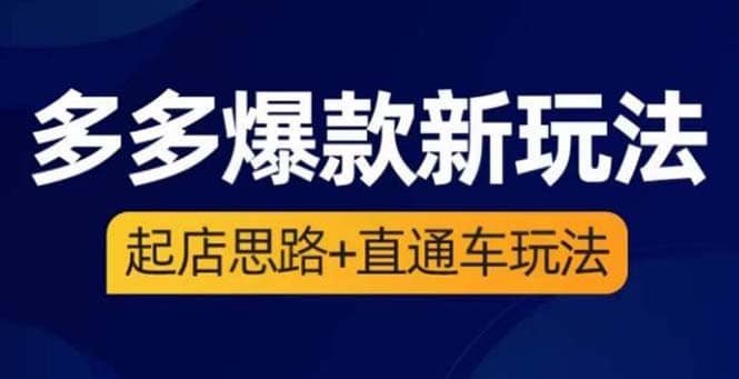 2023拼多多爆款·新玩法：起店思路+直通车玩法（3节精华课）-网创社区