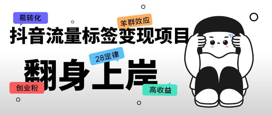 抖音流量标签变现项目，抖音创业粉轻松转化，单价高收益简单-网创社区