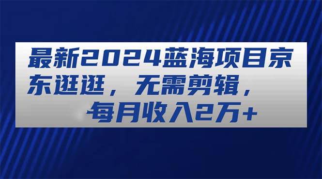 最新2024蓝海项目京东逛逛，无需剪辑，每月收入2万+-网创社区