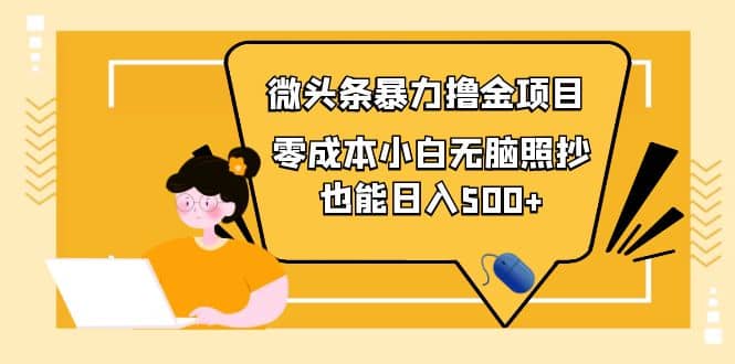 人人都能操作的微头条最新暴力撸金项目，零成本小白无脑搬运-网创社区