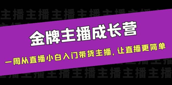 金牌主播成长营，一周从直播小白入门带货主播，让直播更简单-网创社区