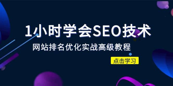 1小时学会SEO技术 网站排名优化实战高级教程-秒杀市面95%收费几千的SEO教程-网创社区