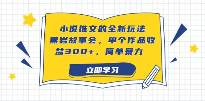 小说推文的全新玩法，黑岩故事会，单个作品收益300+，简单暴力-网创社区