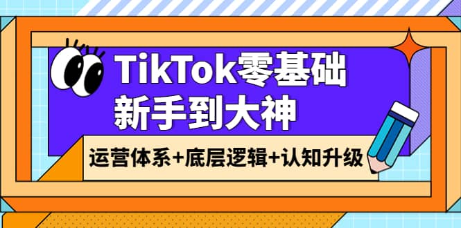 TikTok零基础新手到大神：运营体系+底层逻辑+认知升级（9节系列课）-网创社区