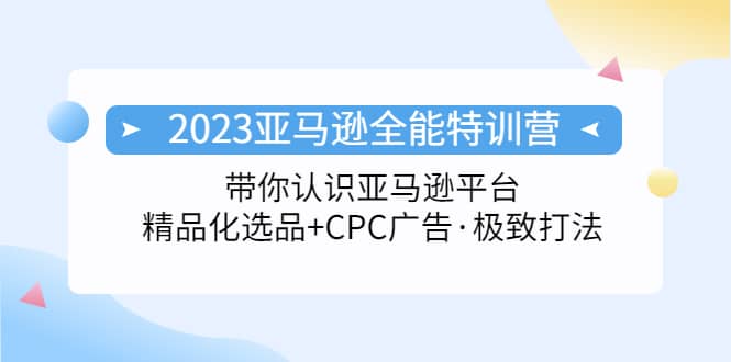 2023亚马逊全能特训营：玩转亚马逊平台+精品化·选品+CPC广告·极致打法-网创社区