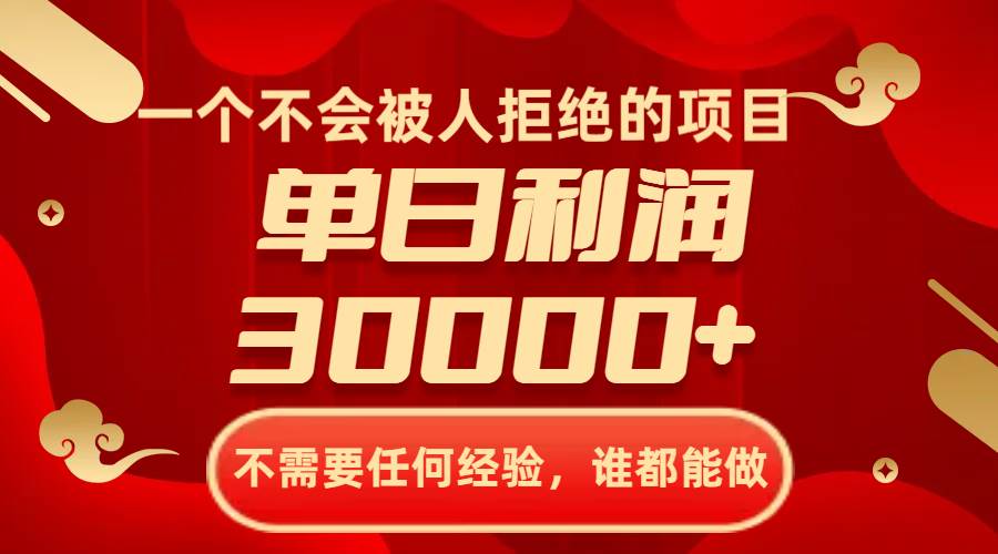 一个不会被人拒绝的项目，不需要任何经验，谁都能做，单日利润30000+-网创社区