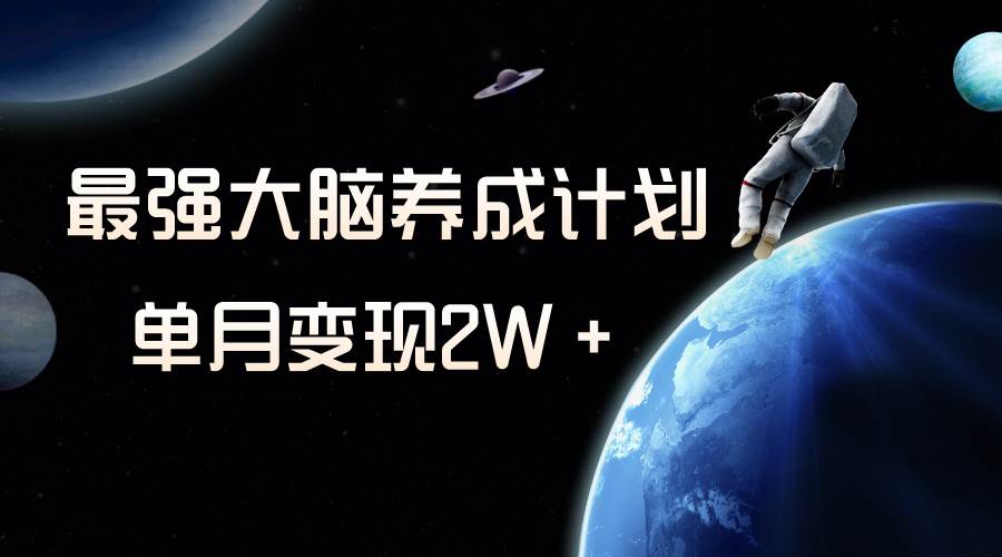 冷门虚拟项目，最强大脑养成计划，一个月变现2W＋-网创社区