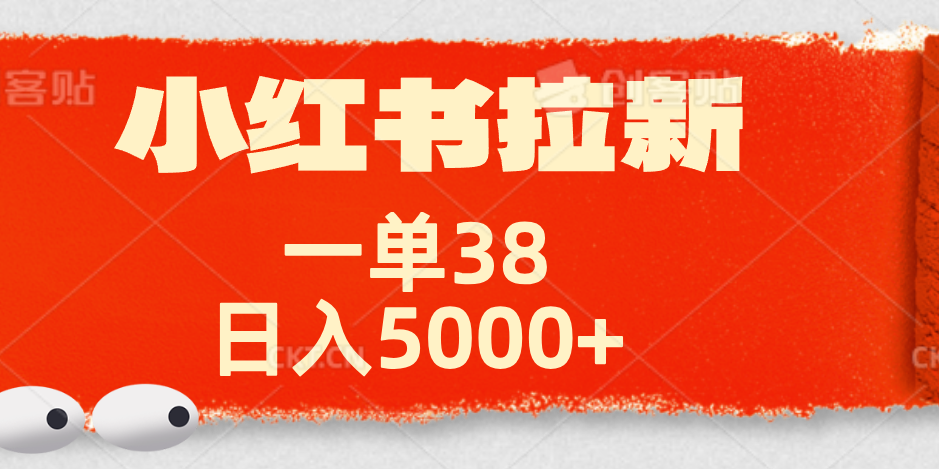 小红书拉新项目，一单38元！日入5000+【揭秘】-网创社区