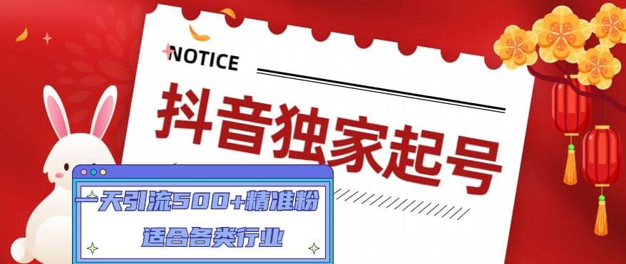 抖音独家起号，适合各类行业（9节视频课）-网创社区