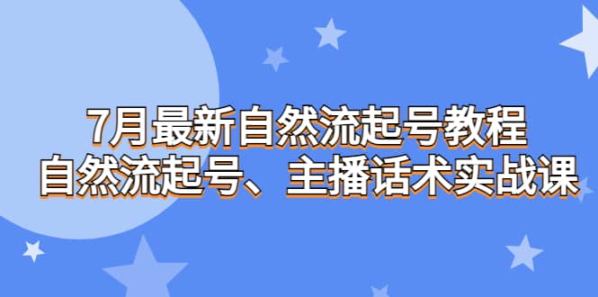 7月最新自然流起号教程，自然流起号、主播话术实战课-网创社区