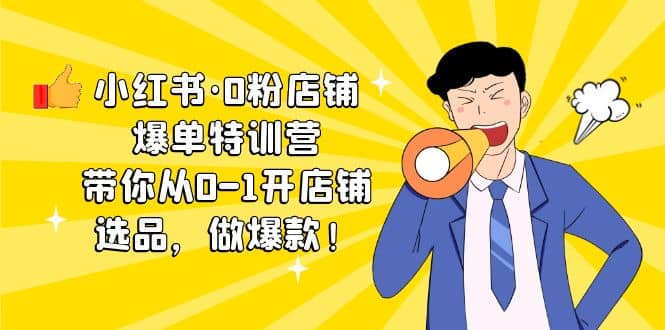 小红书·0粉店铺爆单特训营 带你从0-1开店铺，选品，做爆款（课程+工具包）-网创社区