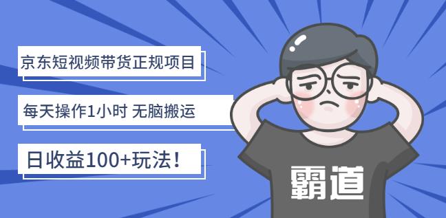 京东短视频带货正规项目：每天操作1小时无脑搬运日收益100+玩法！-网创社区