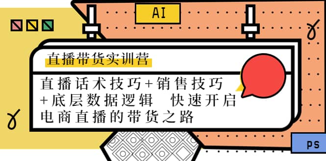 直播带货实训营：话术技巧+销售技巧+底层数据逻辑 快速开启直播带货之路-网创社区