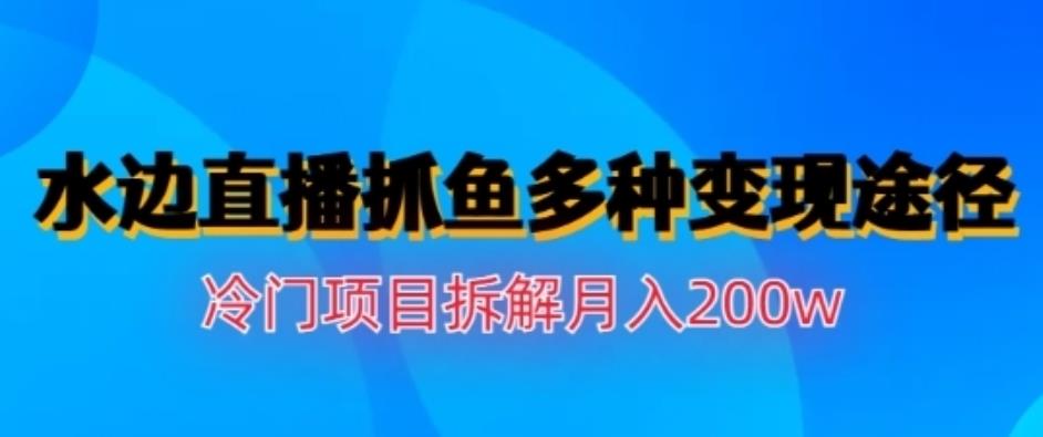水边直播抓鱼，多种变现途径冷门项目，月入200w拆解【揭秘】-网创社区