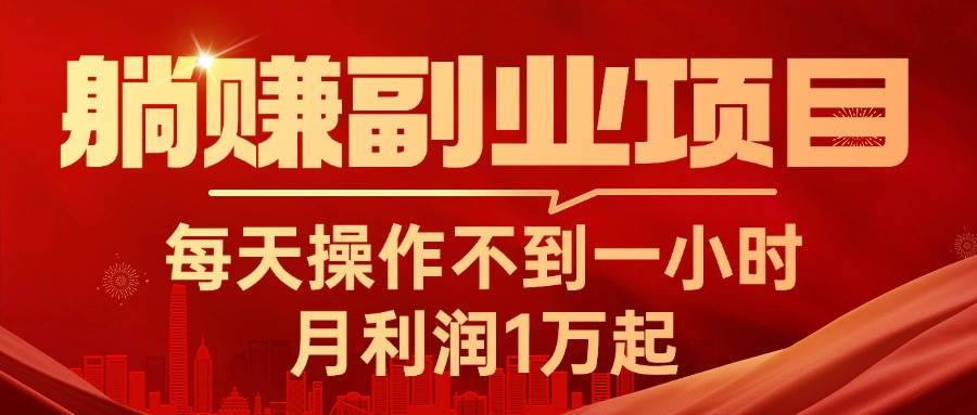 躺赚副业项目，每天操作不到一小时，月利润1万起，实战篇-网创社区
