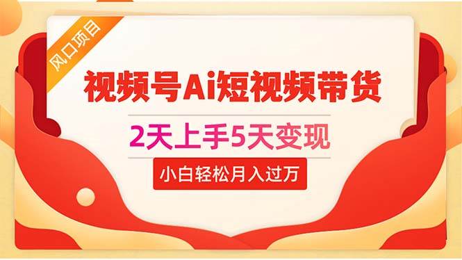 2天上手5天变现视频号Ai短视频带货0粉丝0基础小白轻松月入过万-网创社区