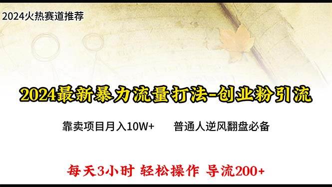 2024年最新暴力流量打法，每日导入300+，靠卖项目月入10W+-网创社区