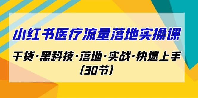 小红书·医疗流量落地实操课，干货·黑科技·落地·实战·快速上手（30节）-网创社区