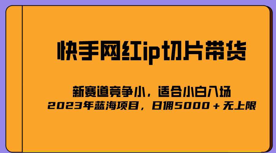2023爆火的快手网红IP切片，号称日佣5000＋的蓝海项目，二驴的独家授权-网创社区