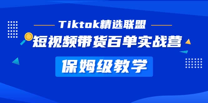 Tiktok精选联盟·短视频带货百单实战营 保姆级教学 快速成为Tiktok带货达人-网创社区