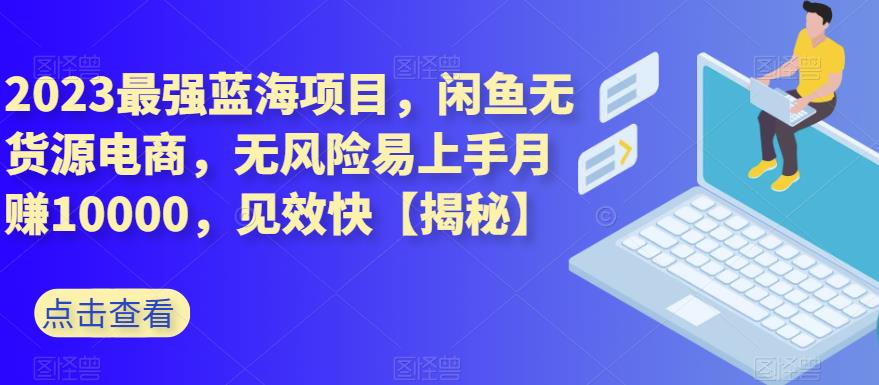 2023最强蓝海项目，闲鱼无货源电商，无风险易上手月赚10000，见效快【揭秘】-网创社区